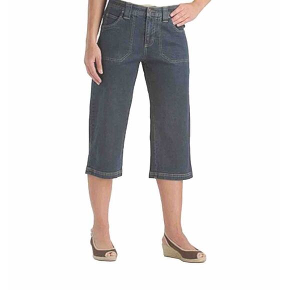 Lee Womens Just Below The Waist Capri Pants 20W Mid Comfort Waist Cropped Jeans - Picture 1 of 7